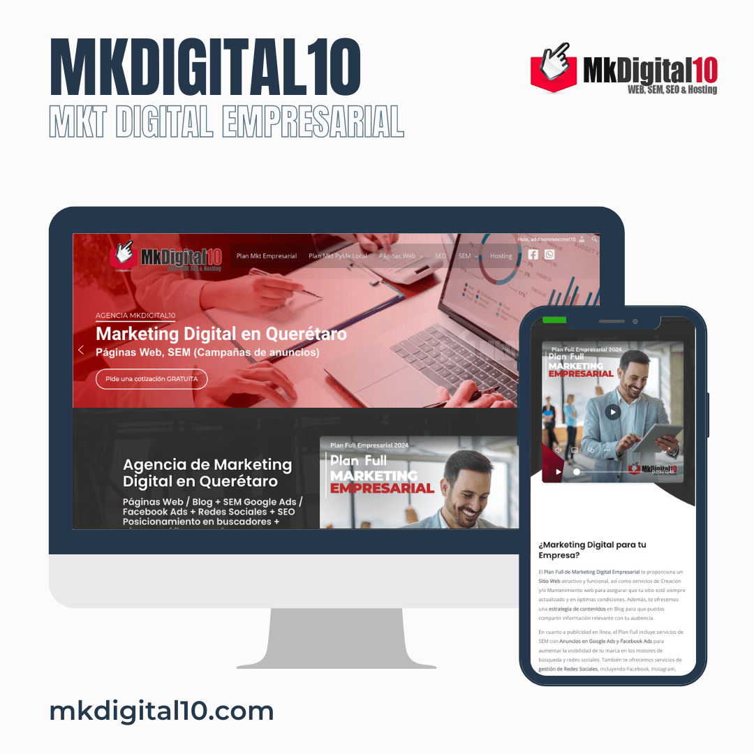 Proyecto Diseño de página web terminada entregada Cliente MarketingDigital Querétaro
